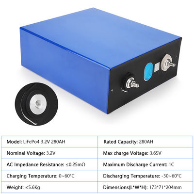 Golf Trolley 1C LFP Battery Cells EVE 280ah 3.2 V Lifepo4 Prismatic Batteries