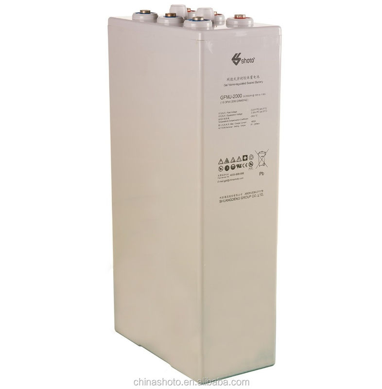 High Pure Lead Gel Lead Acid Battery 2v 2000ah Battery 10hr Rate M10 Terminal